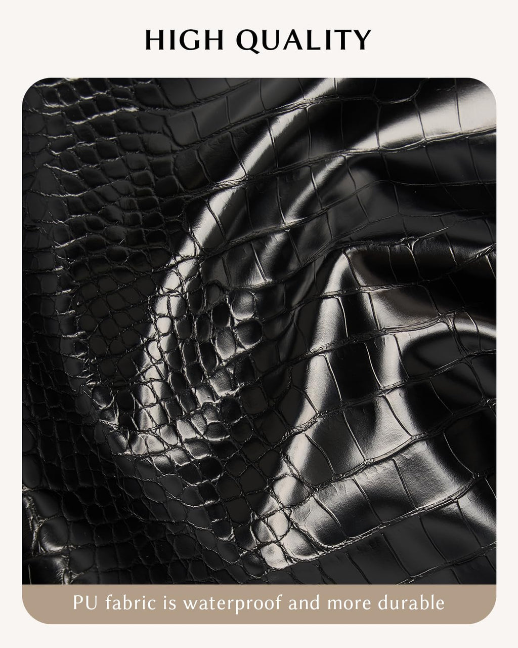 Yikisite Make Up Bag, Cosmetic Organizer for Women, Waterproof Croc PU Leather Makeup Organizer with Divider and Handle Toiletry Bag Travel Bag (Croc Embossed, Black)