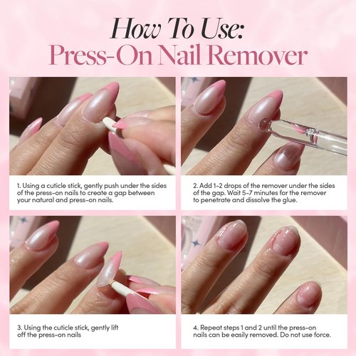 Glamnetic Super Strong Brush On Glue and Press On Nail Remover | Odorless, No Acetone, Gentle Press-On Nails