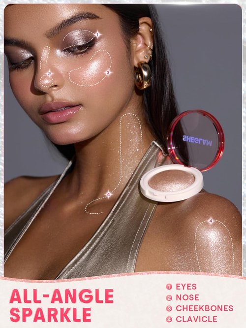 SheGlam Glowchi Bouncy Highlighter - Mochi-Like Formula for Long-Lasting Shimmer | Red Bean