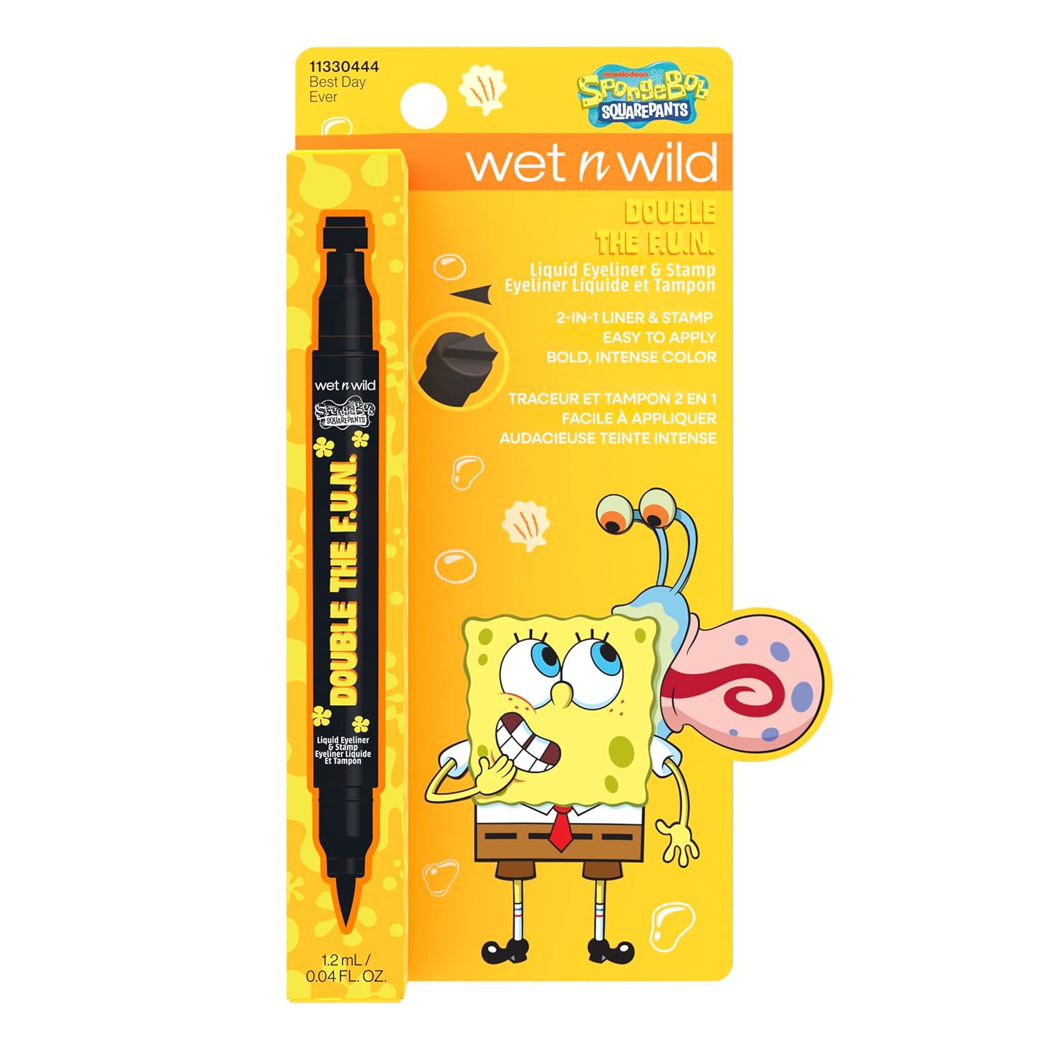 Wet n Wild Spongebob Double The F.U.N. Liquid Eyeliner & Stamp - Vibrant Colors for All-Day Wear