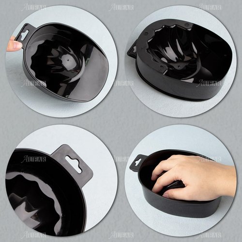 AUEAR, 2 Pack Manicure Bowl Nail Soaking Art Hand Soak Treatment Bowls Tray for SPA Tools (Black)