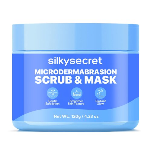 SilkySecret Face Exfoliator (4.23 Oz), Face Scrub, Microdermabrasion Facial Scrub Exfoliator with Natural Pumice, Peptides & Botanical Extracts, Facial Exfoliator for Smooth and Refreshed Skin