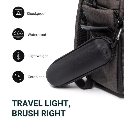 Nincha Compact Electric Toothbrush Travel Case, EVA Protective Storage Bag for Philips Sonicare/Oral-B, Waterproof Portable Carrying Case with Mesh Pocket & Elastic Bands (Black)
