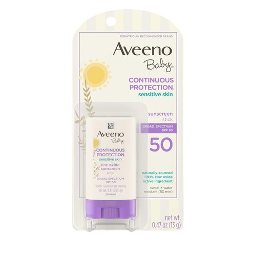 Aveeno Baby Mineral Sunscreen Stick - SPF 50 Protection for Sensitive Skin | Travel Size, 0.47 oz