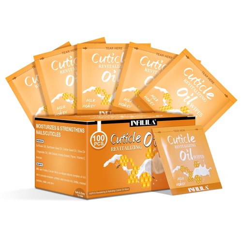 NXJ INFILILA Cuticle Oil for Nails 3.3 Fl Oz, 100Pcs Mini Cuticle Oil Bulk, Hydrating Cuticles Care Product Ttravel Size Nail Honey, Cuticles Repair and Nails Care (Milk & Honey) (100 PCS)