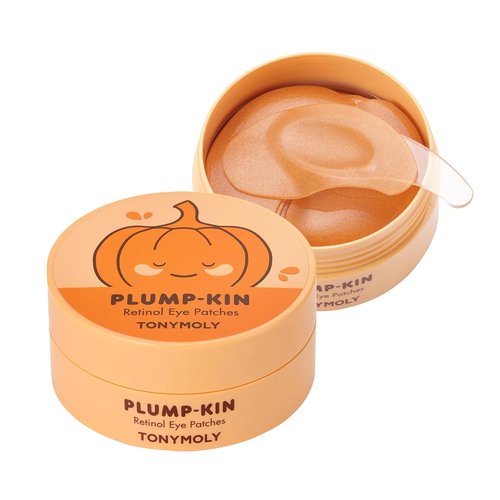 TONYMOLY Plump-Kin Retinol Hydrogel Eye Patches - Hydrating & Refreshing with Pumpkin Extract, 30 Pairs