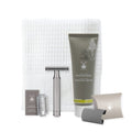 MÜHLE R 89 Shaving Set 5 Pieces - Safety Razor with Closed Comb Chrome-Plated Metal Blade, Cream, Cloth - Silver