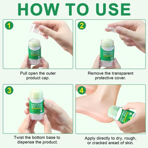 60% Urea Cream with 2% Salicylic Acid & Aloe vera Cracked Heel Stick, Long-lasting Moisture, Repair Cracked Heels, Deep Moisturizing Heel Balm with Aloe Vera, Coconut Oil, Tea Tree Oil, 1.41 oz / 2PCS