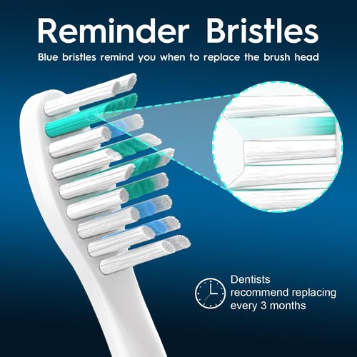 Bullnas Replacement Brush Heads Compatible with Philips Sonicare, Compatible with Sonicare E Series Essence Xtreme Elite Advance and CleanCare Screw-on Electric Toothbrush, BN728, 8 Pack