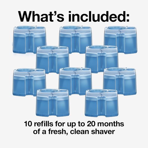 Braun Clean & Renew Refill Cartridges - Replacement Shaver Cleaner Liquid Solution, Pack of 10