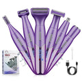 Electric Razor for Women,6 in 1 Women's Bikini Trimmer Shaver for Women & Men Pubic Hair, Private Area, Legs, Eyebrow,Face, Nose, Eyebrow, Body Hair Removal IPX5 Waterproof Wet & Dry