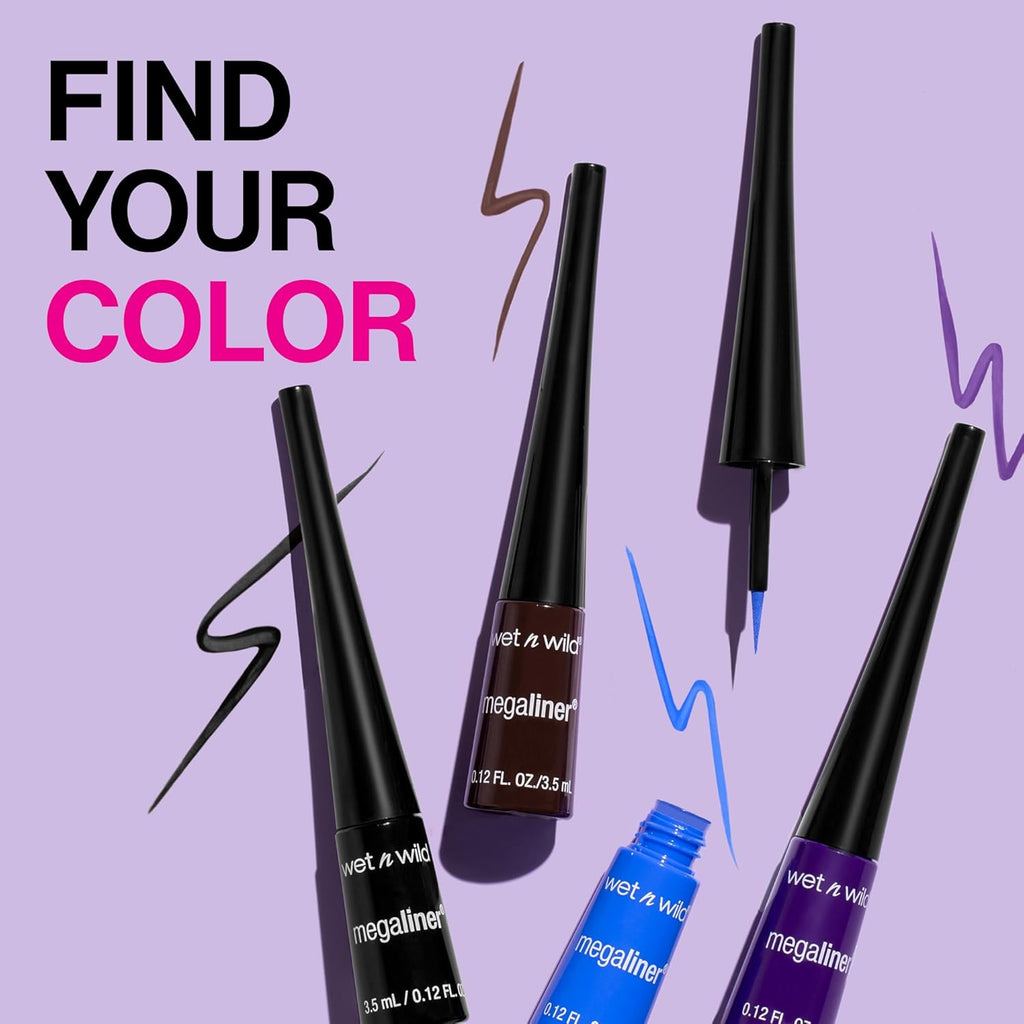 Wet n Wild MegaLiner Liquid Eyeliner - Intense Black Color for Bold Eye Looks