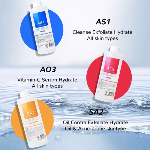 Nielies Aqua Peeling Solution for Hydradermabrasion Machines – Peeling Solution for All Skin Types (AS1, SA2, AO3) – Deep Cleansing, Hydration