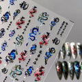 2Sheets Embossed Dragons Nail Art Stickers Decals for Women Girls Year of Dragon Acrylic Manicure DIY Salon Nail Decorate Supplies (Dragon-1)