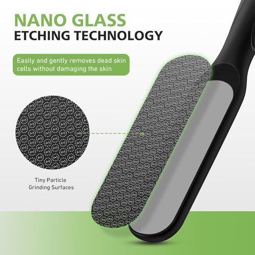 BALUCA Hard Skin Remover Nano Glass Foot File - Durable Callus Remover & Hygienic Pedicure Tool | Black