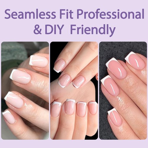 AddFavor Medium Square Nail Tips, 480pcs Soft Gel Nail Tips Square Shape Clear Fake Nails Full Cover Acrylic Nails Tips for Extensions Manicure Home DIY 15 Sizes