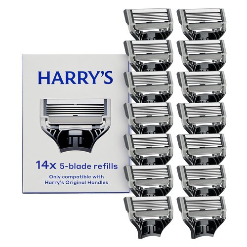 Harry's Original Razor Blades for Men - 14 Count - Premium Razor Blade Refill Cartridges - German Engineered