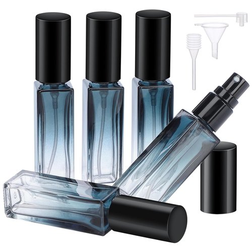Segbeauty Travel Perfume Bottle Set - 5 Refillable 10ML Mini Glass Containers with Funnel & Pipette