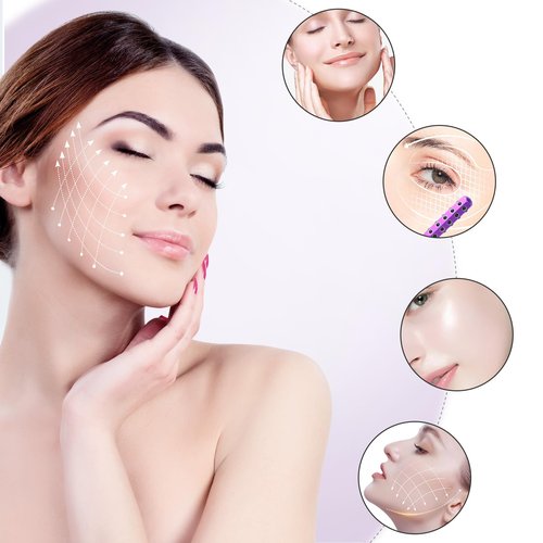 Up Lifting Massaging Beauty Roller Radiance Roller 30 Germanium Stone Face Roller for Uplift and Skin Care,Uplifting Face Massager for Valentines Day Gifts (Purple)