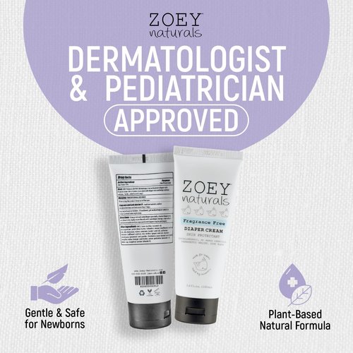 Regine Switzerland Baby Diaper Cream - Pediatrician Approved Zinc Oxide & Kaolin Clay Rash Protectant - Fragrance-Free 3.4 oz