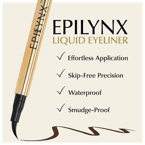 Skiennix Liquid Eyeliner - Hypoallergenic, Long-Lasting Waterproof Formula | Brown, 2mL