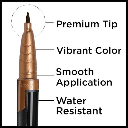 BIC BodyMark Freckle Pen - Soft Brush Tip for Natural Look | Dark Brown, Cosmetic Quality