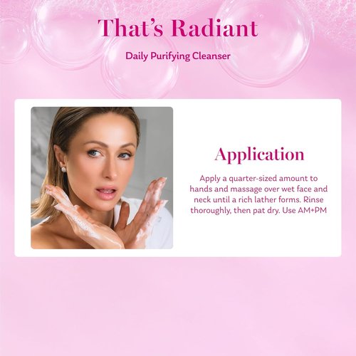 Parivie Radiant Daily Purifying Cleanser - Gel-to-Cream Face Wash with BHA & Ceramides | 5 fl oz