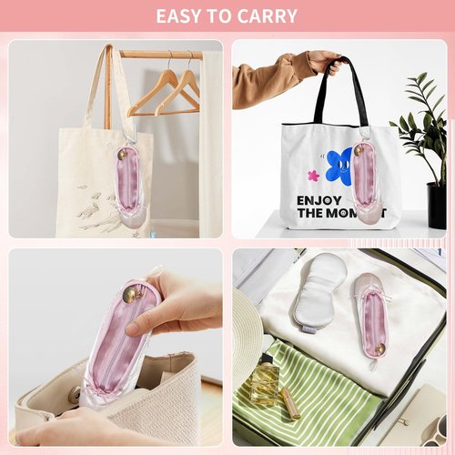 PWQEIONC Ballet Shoe Makeup Bag with Mesh Window Panel, Small Cosmetic Bag for Trip Portable Cosmetic Travel Bag, Ballet Dance Shoe Makeup Bag Gifts for Women Girl Dancer Lover (Pink)