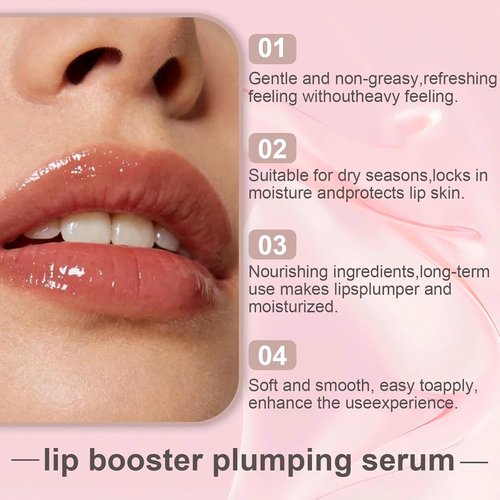 Glovera Labios Carnosos Lip Booster Serum - 24-Hour Volumizing Treatment, Deeply Hydrating Gloss for Dry Lips