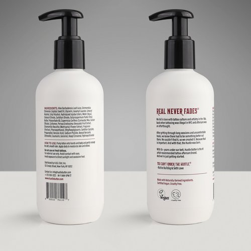 Hustle Butter Tattoo Aftercare - Daily Moisturizing Lotion - Naturally Derived Vegan Cruelty Free - Everyday All Over Use for Tattoos - 9 fl oz