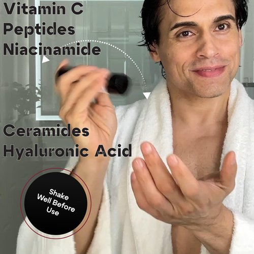Man Labs Titan MAX Peptide Serum for Face - Anti-Aging Copper Peptides & 10% Niacinamide - Unscented Moisturizer for Men