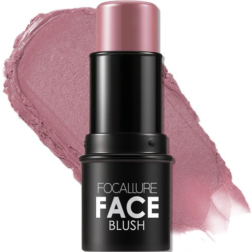 FOCALLURE Cream Blush Stick - Buildable Matte & Dewy Finish for Cheeks | Lightweight Multi Stick in Dusty Orchid