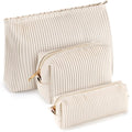 Talltalk 3 Pcs Cosmetic Makeup Bag for Women Portable Travel Toiletry Cosmetic Pouch Cute Bag Accessories Brushes Storage Organizer for Daily Use, 3 Sizes(Pu Leather,Elegant)
