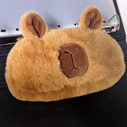 Uchyius Capybara Makeup Bag Cute Comestic Bag, Small Fluffy Zipper Pouch Travel Toiletry Bag Organizer for Women, Capybara Gifts for Friend