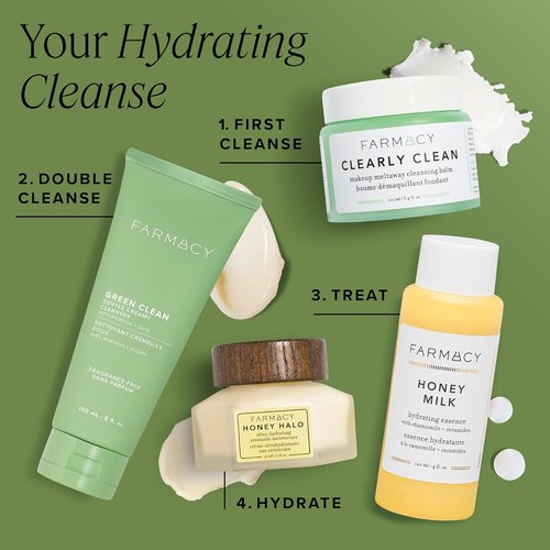Farmacy Gentle Creamy Face Cleanser - Hydrating Formula with Aloe & Moringa Oil for Makeup Removal | 50ml