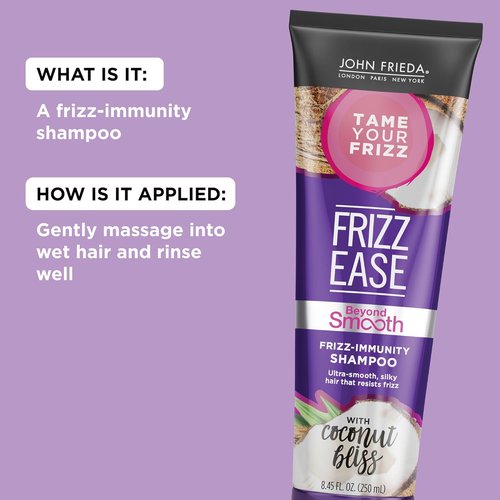 John Frieda Frizz-Immunity Shampoo - Anti-Frizz & Humidity Control with Pure Coconut Oil, 8.45 Ounces