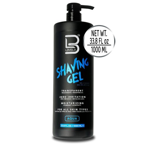 L3 - Level 3 Shaving Gel - Straight Razor Shave Gel - Non-Irritating - Refreshing Smell - No Hot Towel Necessary - Level Three Razor Gel (Aqua - Large)