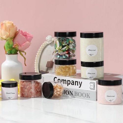 SZUAH 2 oz Jars with Lids 36Pack, Airtight Small Plastic Jars- 2 oz Plastic Containers with Lids for Lotion, Makeup, Ointments, Sample Containers, Slime & Beauty Products(60ml, Set of 36)