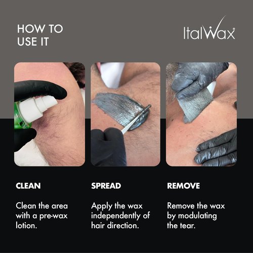 Italwax Pour Homme - 1kg / 2.2lb - Hard wax beads for hair removal - Special for man - Natural formulation - Easily removes coarse hairs - Ideal for barber shops