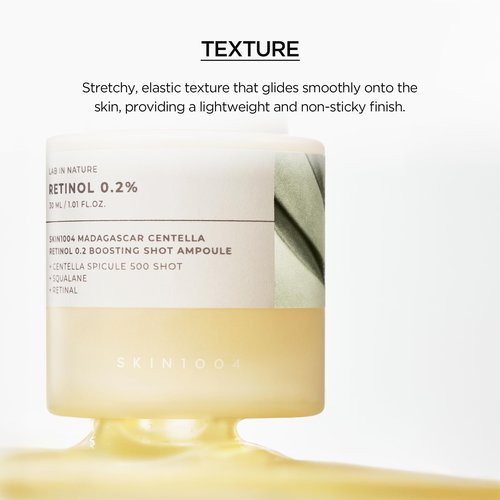 SKIN1004 Retinol 0.2% Boosting Shot Ampoule, Valentine Gifts, Hydrating Face Serum, Korean Facial Spicule Serum, Retinol & Retinal, Madagascar Centella Asiatica, Korean Skin Care, 1.01fl.oz / 30ml