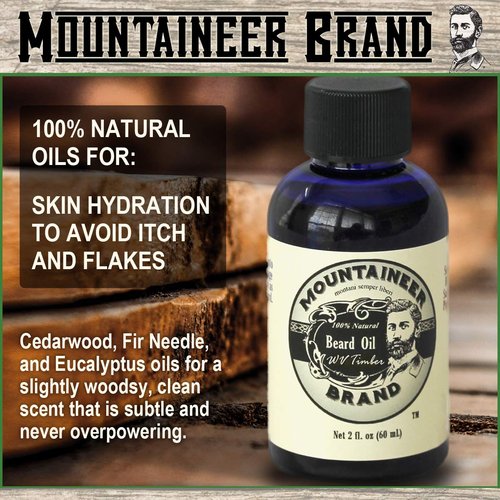 Heavy Duty Beard Balm 2oz (Original Scent) and Beard Oil 2oz (WV Timber) by Mountaineer Brand: The Ultimate Beard Conditioning Combo Pack