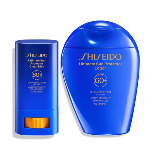 Shiseido Ultimate Sun Protector Clear Stick SPF 60+ | Lightweight, Invisible Sunscreen - 0.7 oz & Lotion SPF 60+ - 150 mL