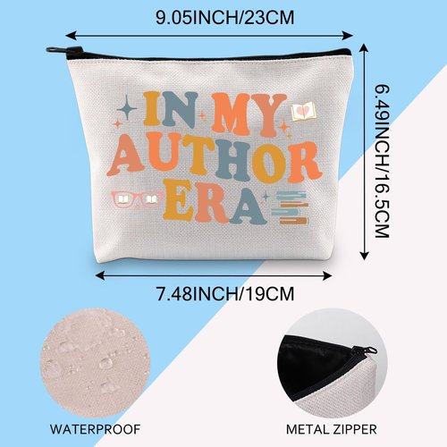 Novel Writer Author Makeup Bag Writer Themed Gift Novelist Author Gifts For Women Writer Author Novelist Cosmetic Bag (IN MY AUTHOR)