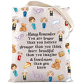LEVLO Golden Inspired Cosmetic Make Up Bag Golden TV Show Fans Gift You Are Braver Stronger Smarter Than You Think Makeup Zipper Pouch Bag For Women Girls (Golden T)