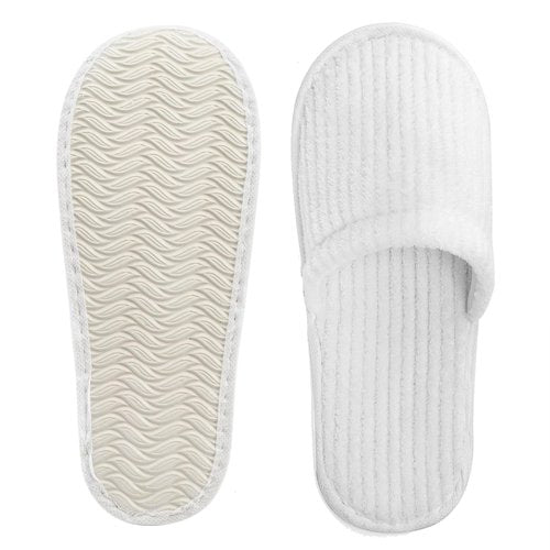 Frcctre 20 Pairs White Disposable Slippers, Closed Toe Soft Coral Fleece SPA Slippers for Women and Men, Comfortable Non-Slip Disposable Slipper for Travel Guests Hotel Home Salon