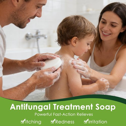 Oiangna Antifungal Soap, Tea Tree Antifungal Soap Bar for Back Acne, Athlete's Foot, Tinea, Ringworm, Jock Itch, Face & Body Wash Soothing Care for Men And Women, Relief of Itchy
