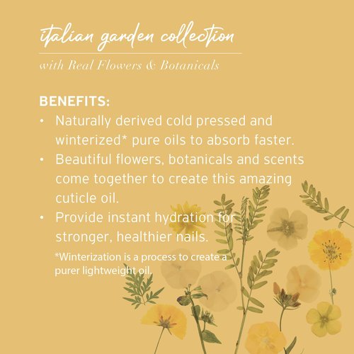 Cuccio Botanicals Revitalizing Cuticle Oil – Roman Garden (Lily & Italian Jasmine Scent) – Infused with Real Flowers & Natural Oils for Deep Hydration, Non-Greasy Spa Experience, 2.1 oz