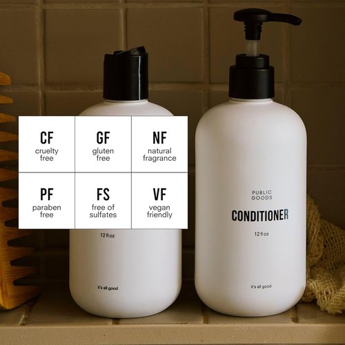 Public Goods Conditioner - Natural Moisturizing Formula for Dry Hair | Organic Essential Oils | 12 Fl Oz
