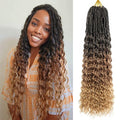 DoeSeor 30 Inch Goddess Locs Crochet Hair 8 Packs New Soft Faux Locs Crochet Braids Deep Wave Pre Looped Hair Extensions for Black Women(3T3027/8PCS/30inch)