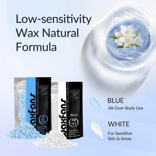 Safe At-Home Waxing Kit for Women– SmartTemp Technology Wax Kit for Hair Removal, 3 Auto Modes (Facial/Bikini/Body),Burn-Free Wax Kit for Sensitive Skin Brazilian Bikini Leg Eyebrow Full Body